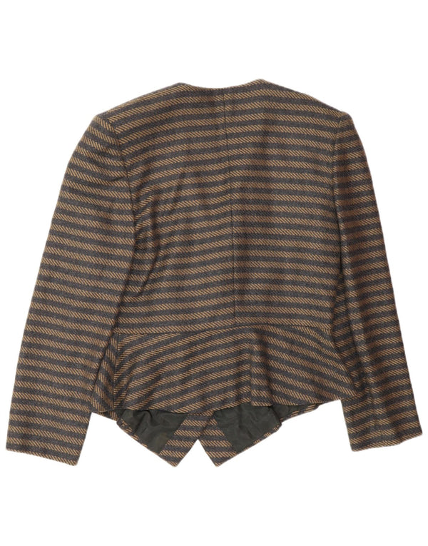 Giacca blazer doppiopetto vintage da donna IT 44 marrone medio a righe