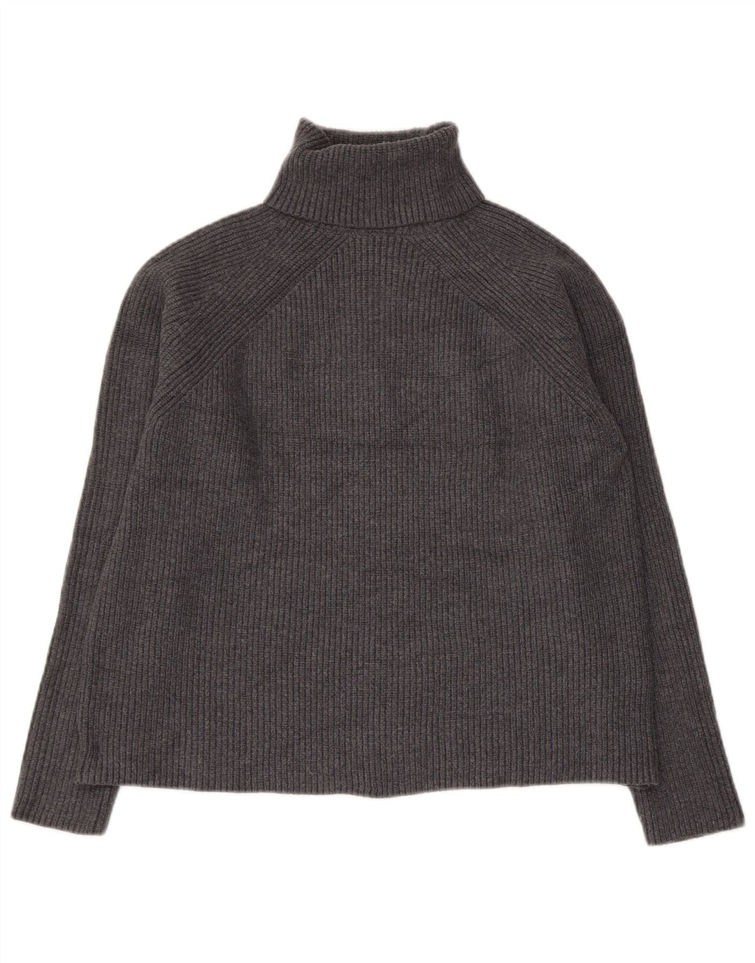MARKS & SPENCER Maglione corto da donna con collo alto UK 12 Grigio medio