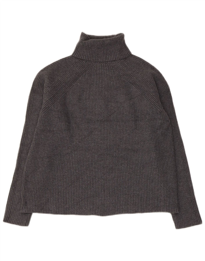 MARKS & SPENCER Maglione corto da donna con collo alto UK 12 Grigio medio