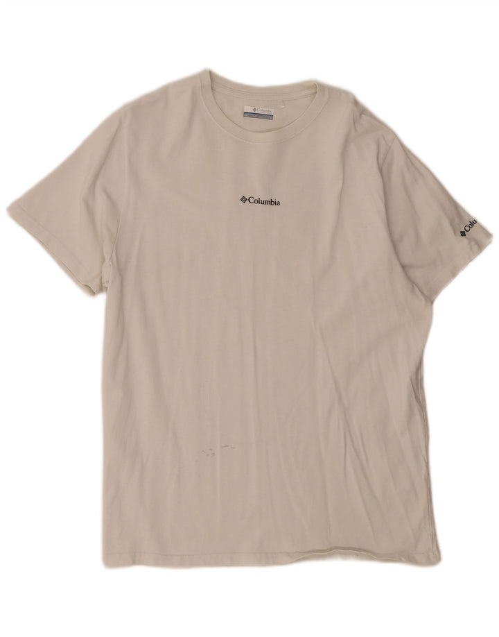 T-shirt grafica da uomo Columbia Top grande in cotone bianco