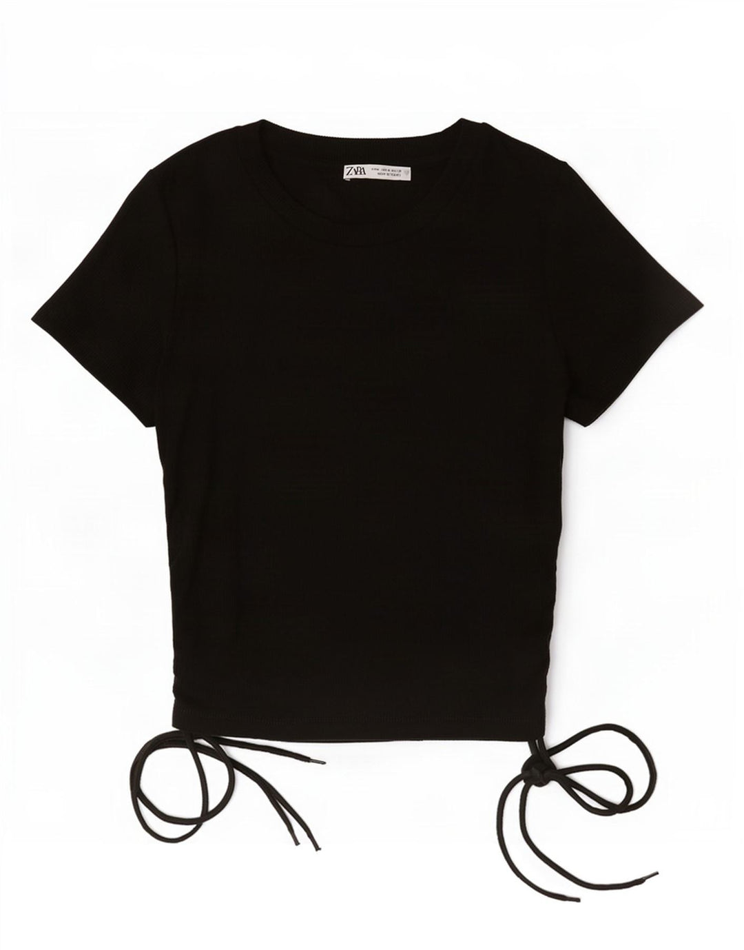 Top corto da donna Zara UK 12 poliestere nero medio