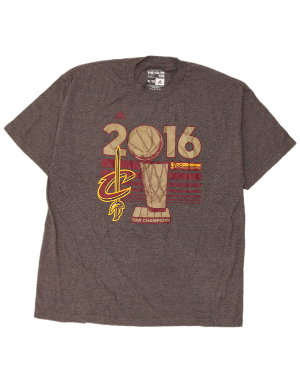 T-shirt grafica da uomo Adidas Cleveland Cavaliers Top XL in cotone grigio