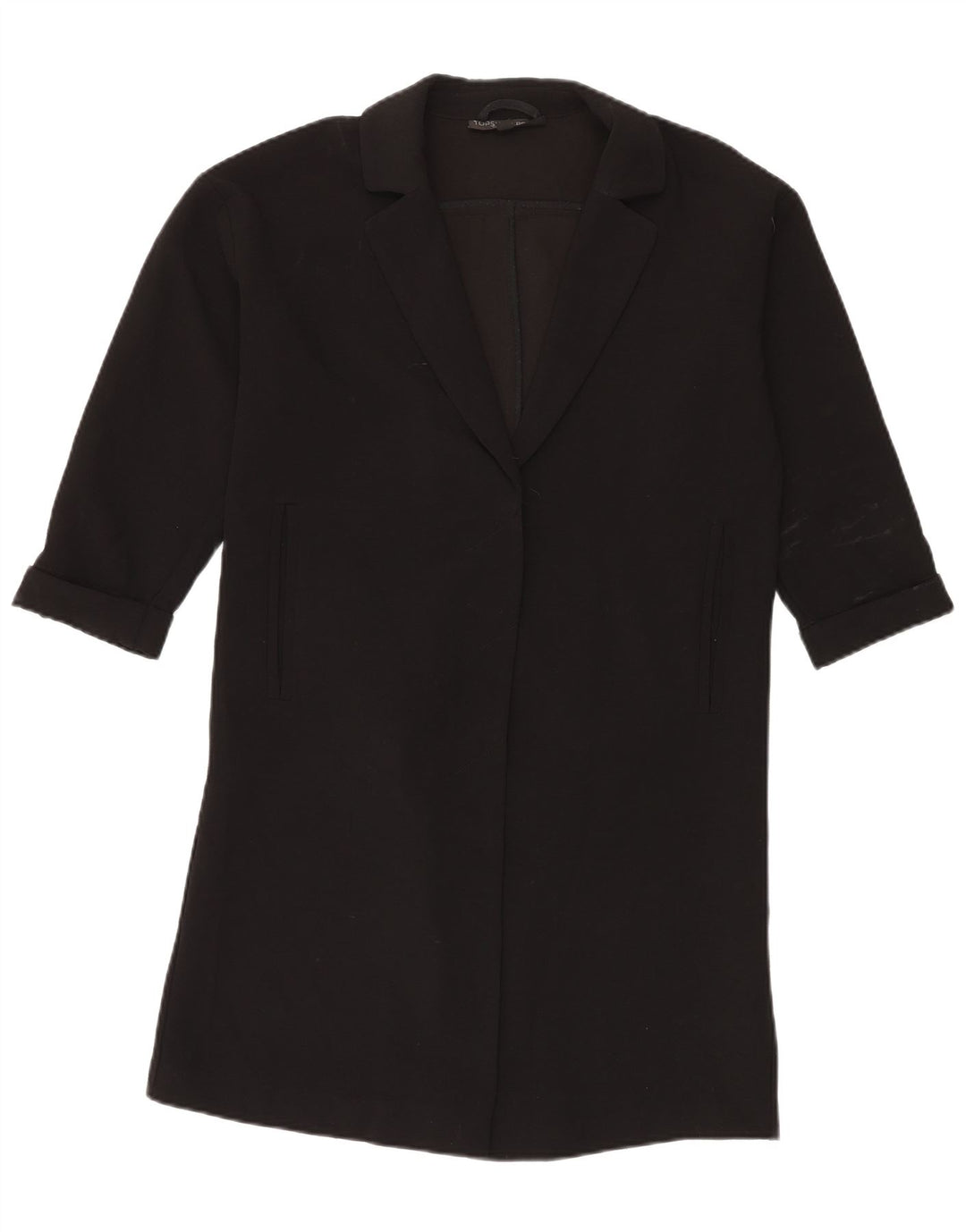 Giacca blazer oversize lunga da donna Topshop UK 10 piccola nera