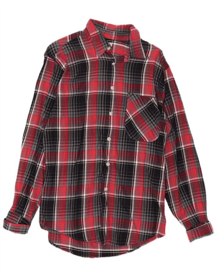 Camicia in flanella da uomo della West Coast a quadri rossi piccoli