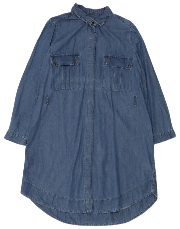 Abito camicia di jeans da donna Marks & Spencer UK 16 grande cotone blu