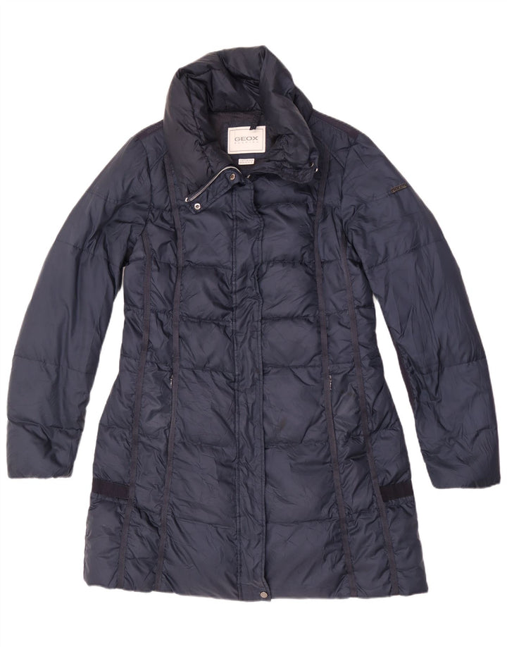 Cappotto imbottito da donna Geox UK 14 Large in poliestere blu navy