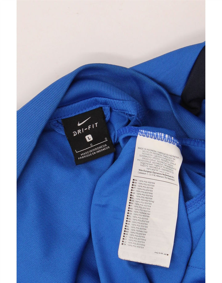 NIKE Giacca da tuta da uomo Dri Fit, grande, in poliestere color block blu