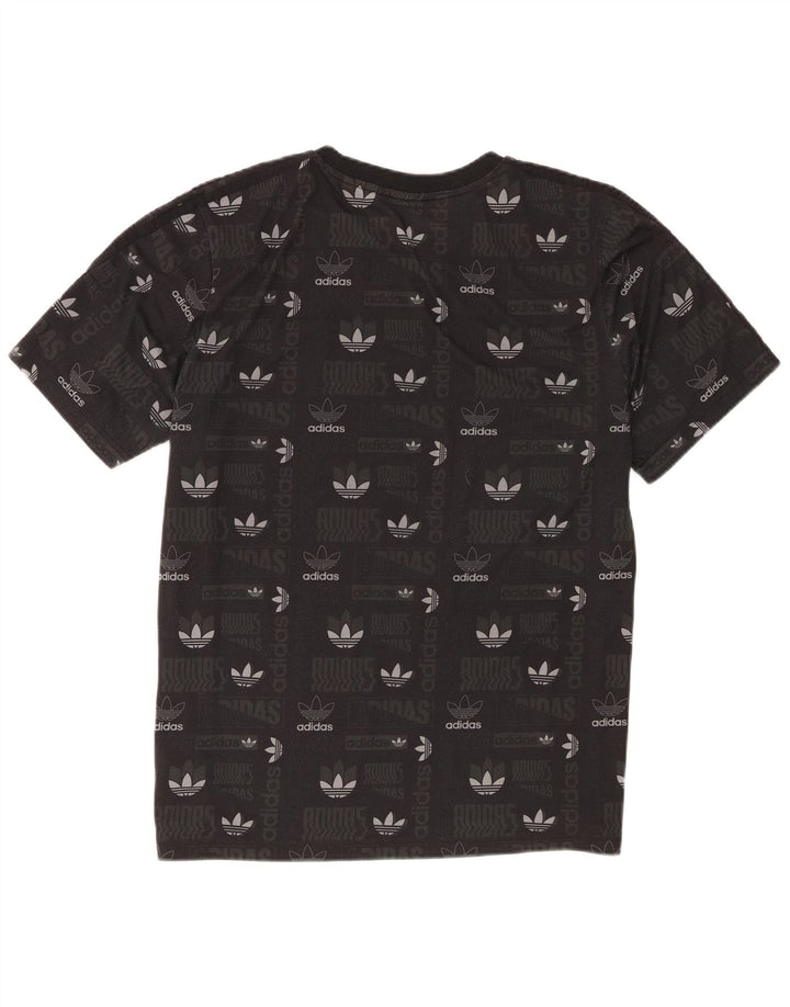 T-shirt grafica da uomo Adidas Top grande in poliestere nero