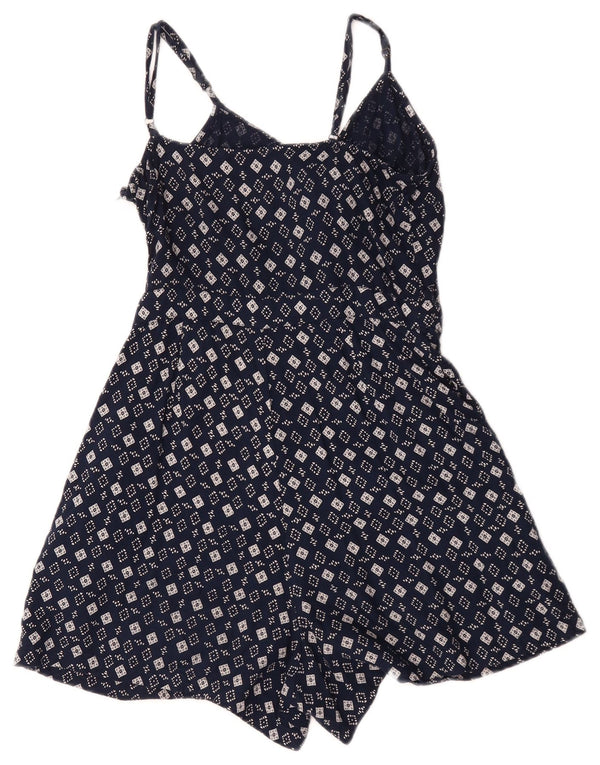 Tuta corta da donna senza maniche Superdry UK 4 XS in viscosa geometrica blu navy