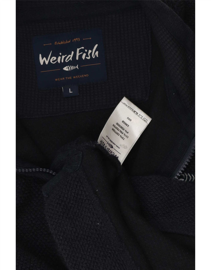 Giacca da ginnastica da uomo Weird Fish di grandi dimensioni in cotone blu navy
