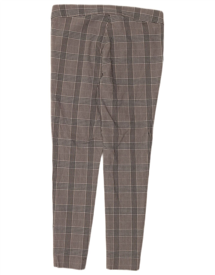 CALVIN KLEIN Pantaloni casual slim da donna medi W32 L28 viscosa a quadri grigi