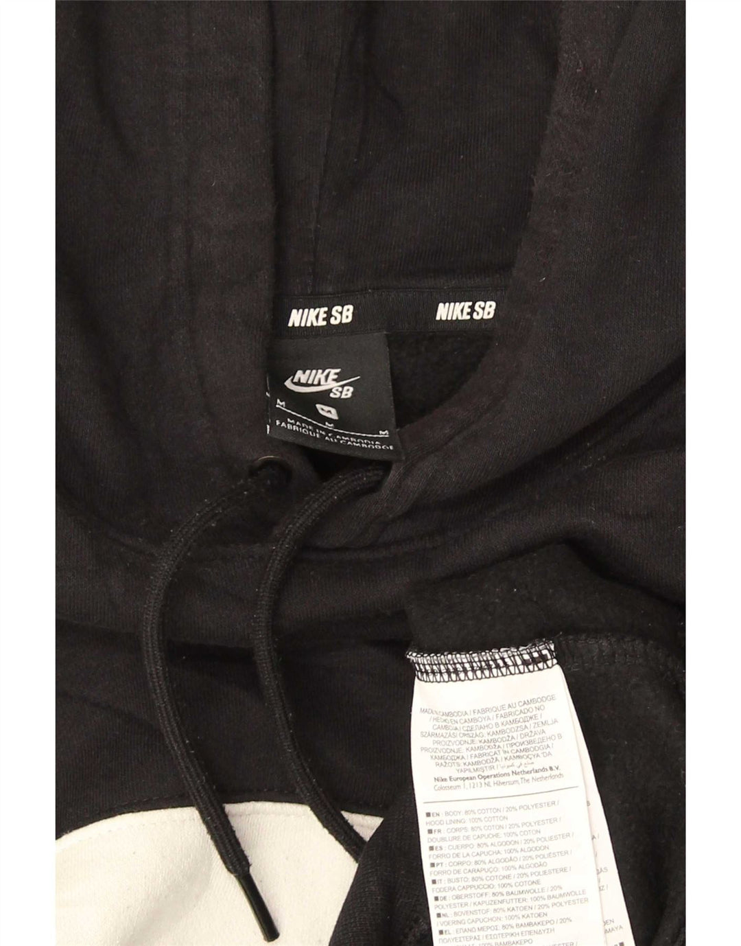 Felpa con cappuccio da uomo Nike, cotone color block medio nero