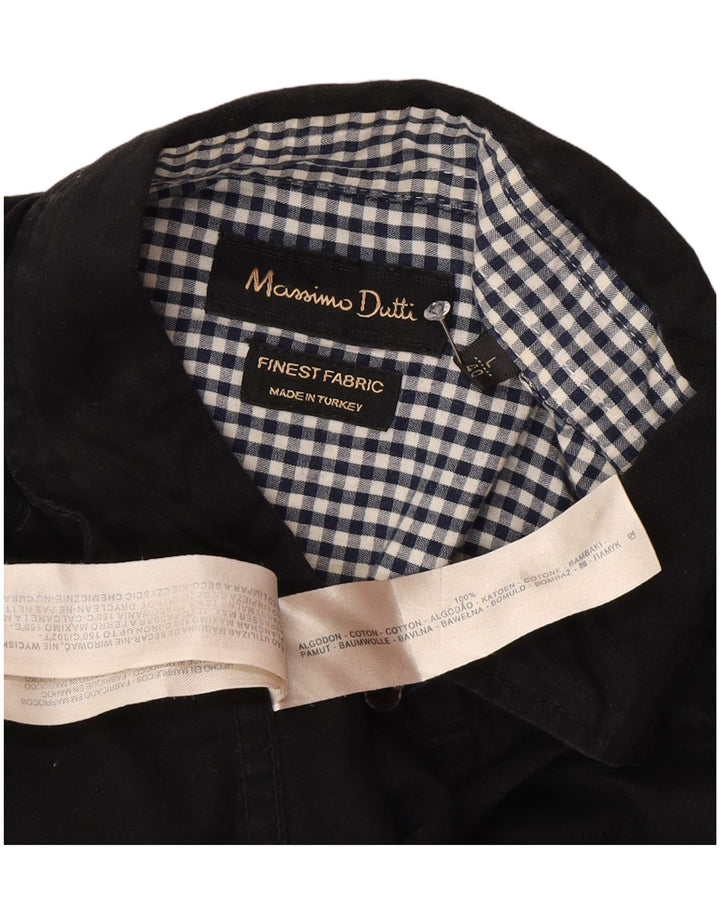 Camicia da uomo MASSIMO DUTTI EU 40 Cotone color block medio nero