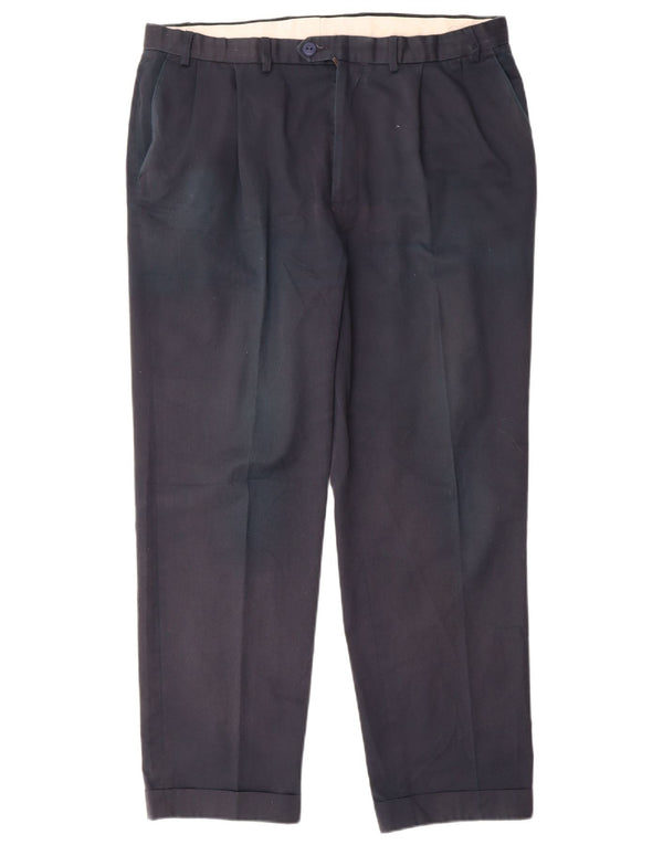 Pantaloni da abito con pegged Marks & Spencer da uomo blu W38 L31 blu navy
