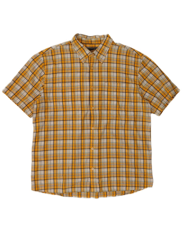 Camicia a maniche corte da uomo Wrangler 2XL in cotone a quadri gialli