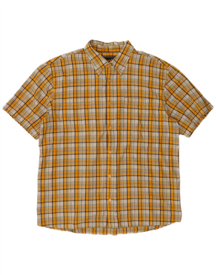 Camicia a maniche corte da uomo Wrangler 2XL in cotone a quadri gialli