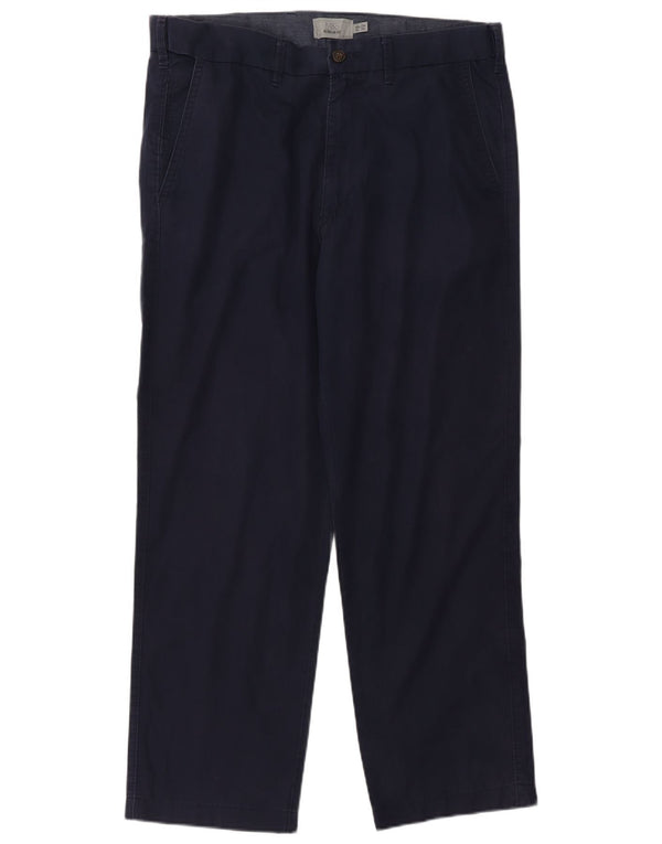 Pantaloni chino vestibilità regolare da uomo Marks & Spencer W34 L29 cotone blu navy