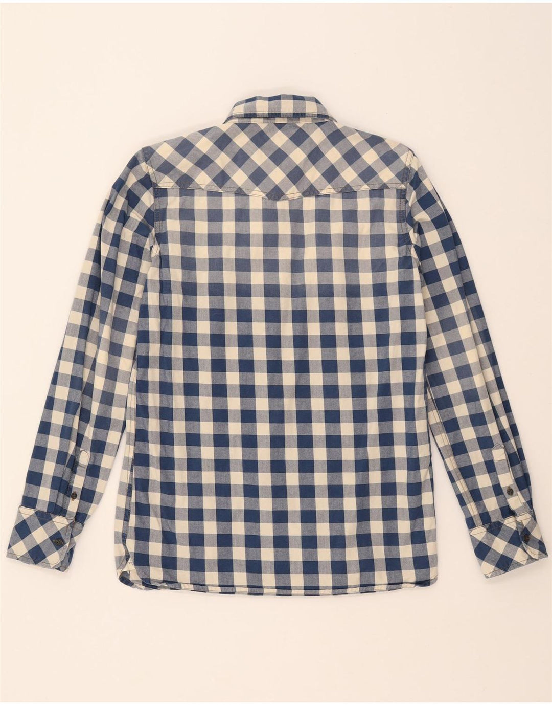 COLORADO Boys Flannel Shirt 15-16 Years Blue Check Cotton Vintage Colorado and Second-Hand Colorado from Messina Hembry 