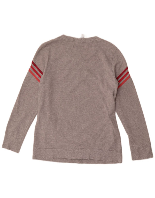 Felpa da donna Adidas Jumper UK 12/14 Cotone chiazzato grigio medio