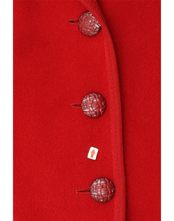 Giacca blazer oversize a 3 bottoni da donna Genny UK 10 piccola lana rossa