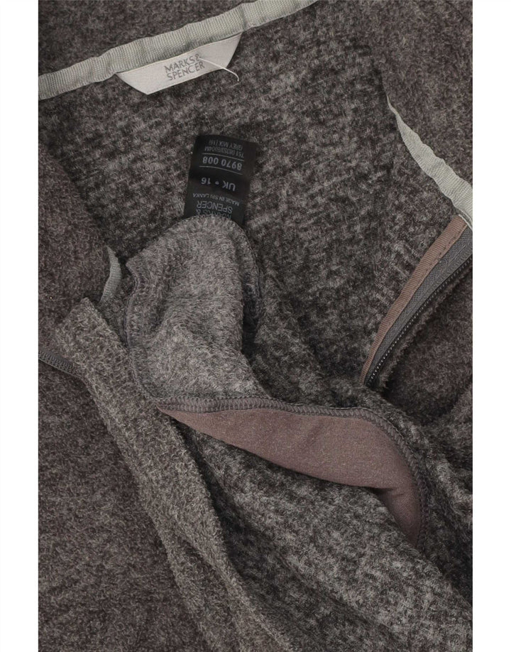 Giacca in pile da donna Marks & Spencer UK 16 grande poliestere grigio