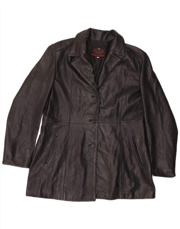 Cappotto in Pelle da Donna VINTAGE IT 48 XL Acetato Nero