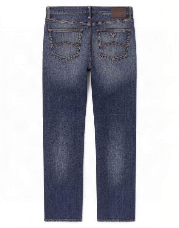 Jeans dritti da uomo Armani W32 L30 in cotone blu