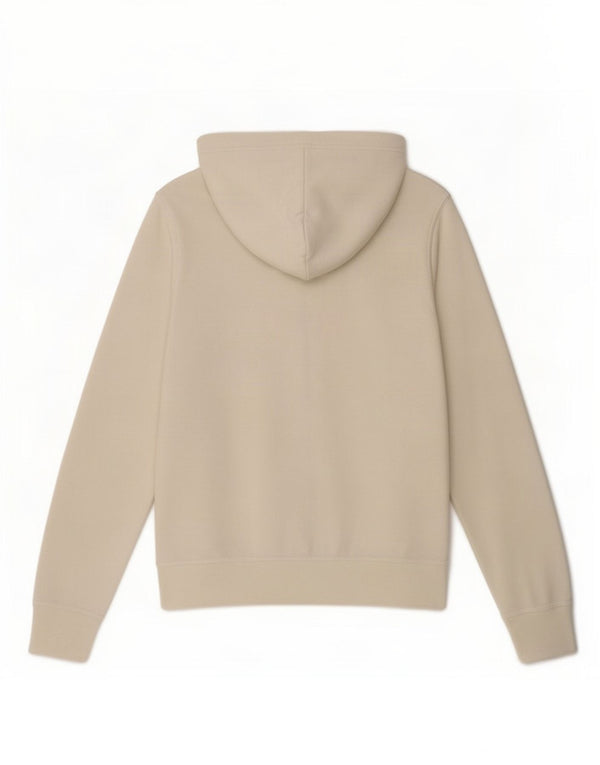 Felpa con cappuccio e zip grafica Hollister da donna UK 12 cotone bianco medio
