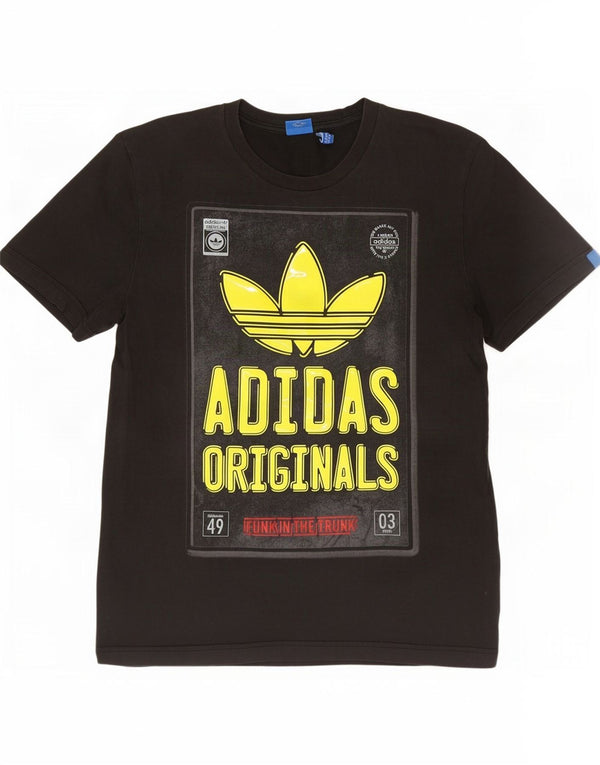 T-shirt grafica da uomo Adidas Top in cotone nero medio
