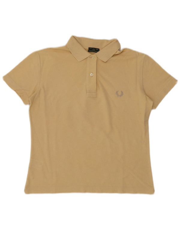 Polo da donna Fred Perry UK 14 in cotone beige medio