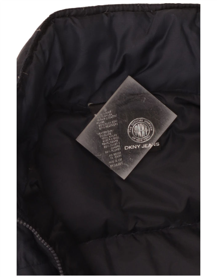 Giacca imbottita oversize da donna Dkny UK 10 piccola in nylon blu navy