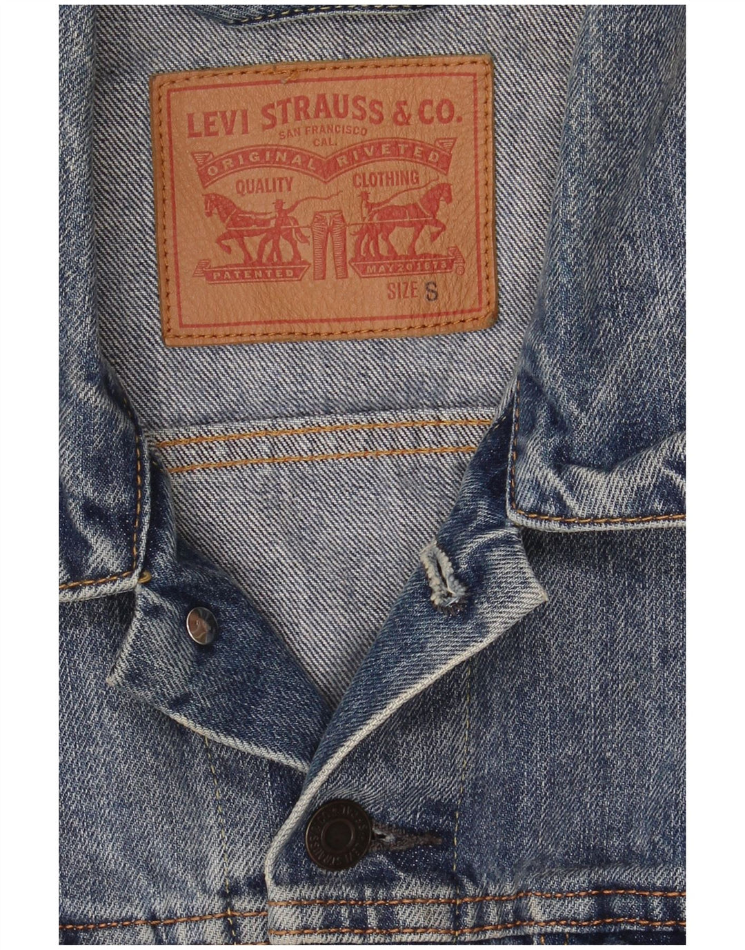 Giacca in denim da donna Levi's UK 10 piccola in cotone blu
