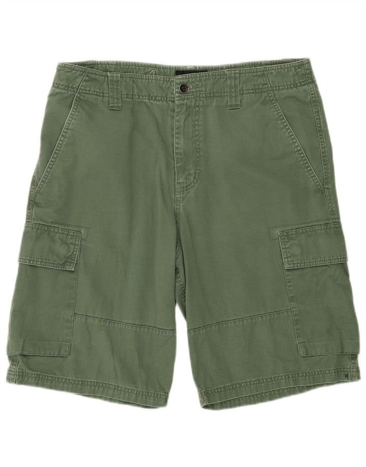 Pantaloncini cargo da uomo Hurley W34 Large in cotone verde