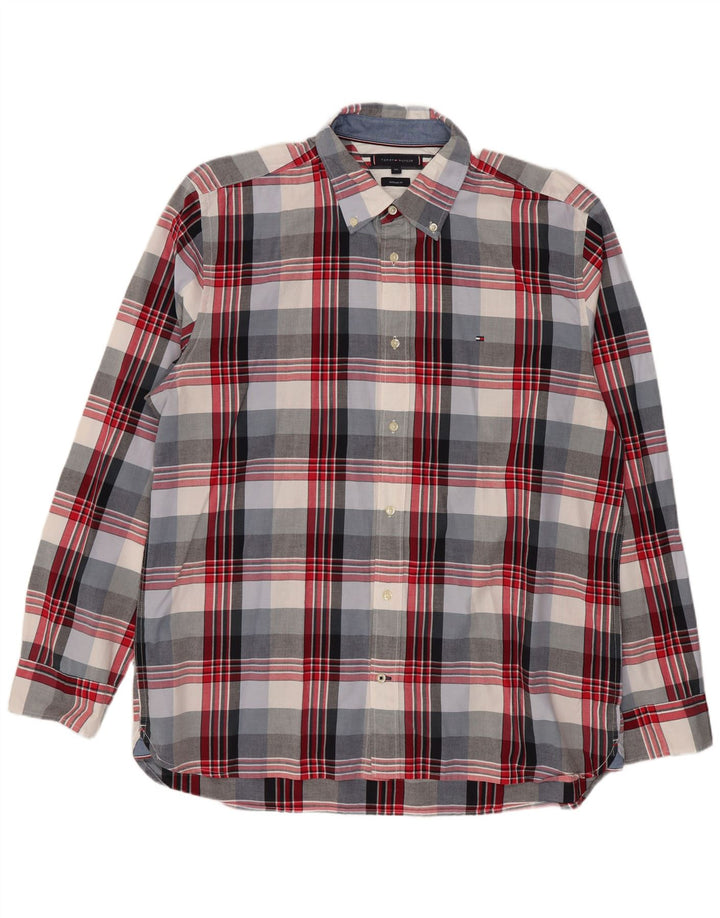 Camicia da uomo Regular Fit Tommy Hilfiger 2XL in cotone a quadri multicolore