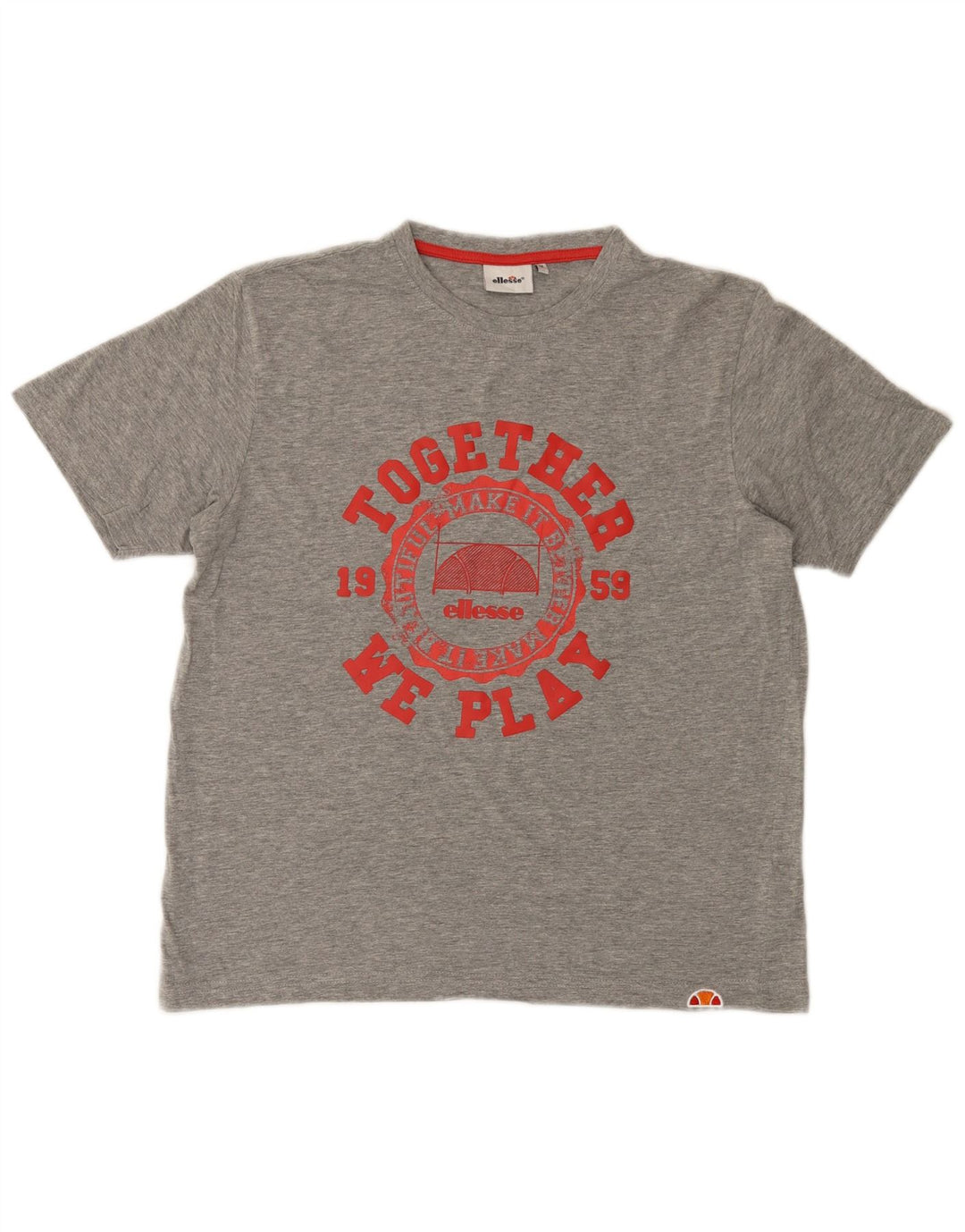 T-shirt grafica da uomo Ellesse Top in cotone grigio medio