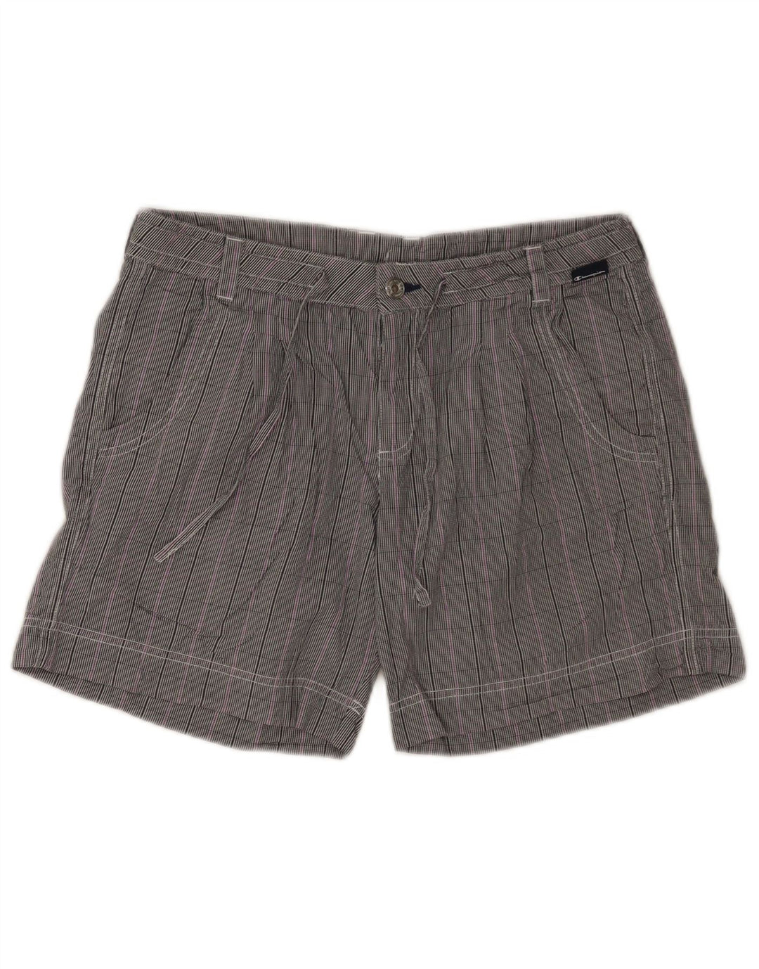 Pantaloncini casual da donna Champion medi W30 in cotone a quadri grigi