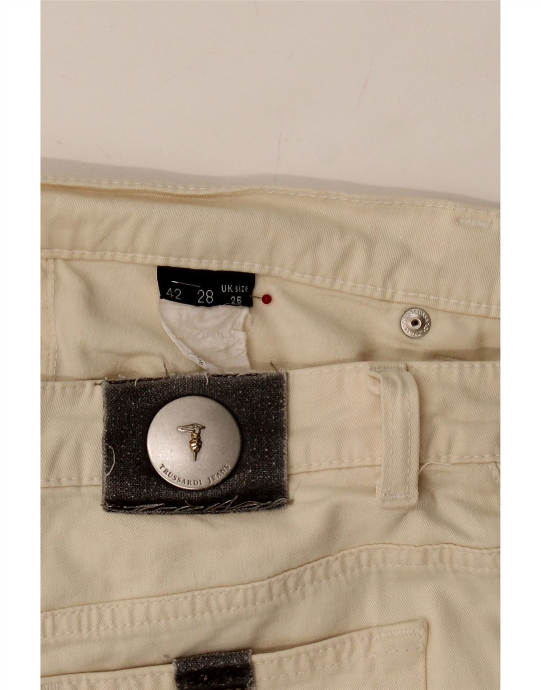 TRUSSARDI Womens Slim Jeans W26 L26 Off White Vintage Trussardi and Second-Hand Trussardi from Messina Hembry 