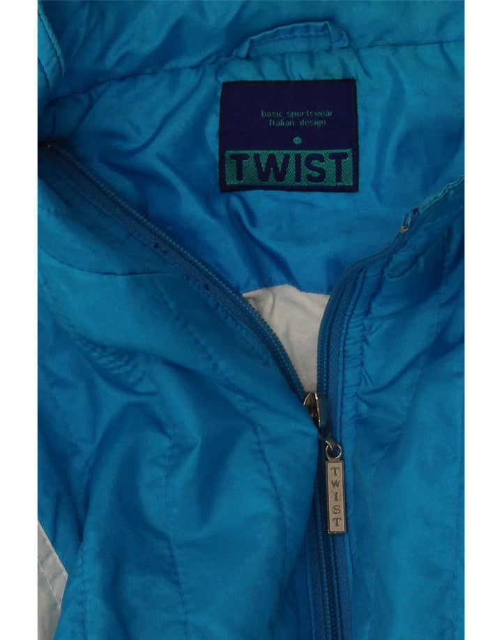 Giacca da ginnastica vintage da uomo piccola color block blu