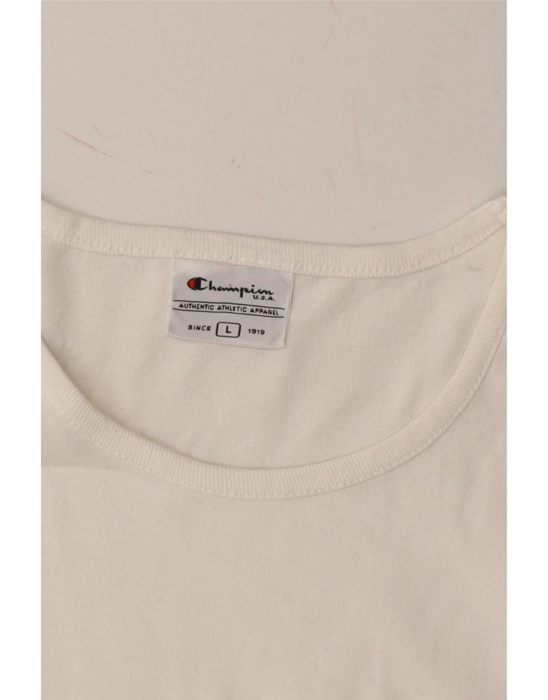 CHAMPION Womens Graphic T-Shirt Top UK 14 Large White Vintage Champion and Second-Hand Champion from Messina Hembry 