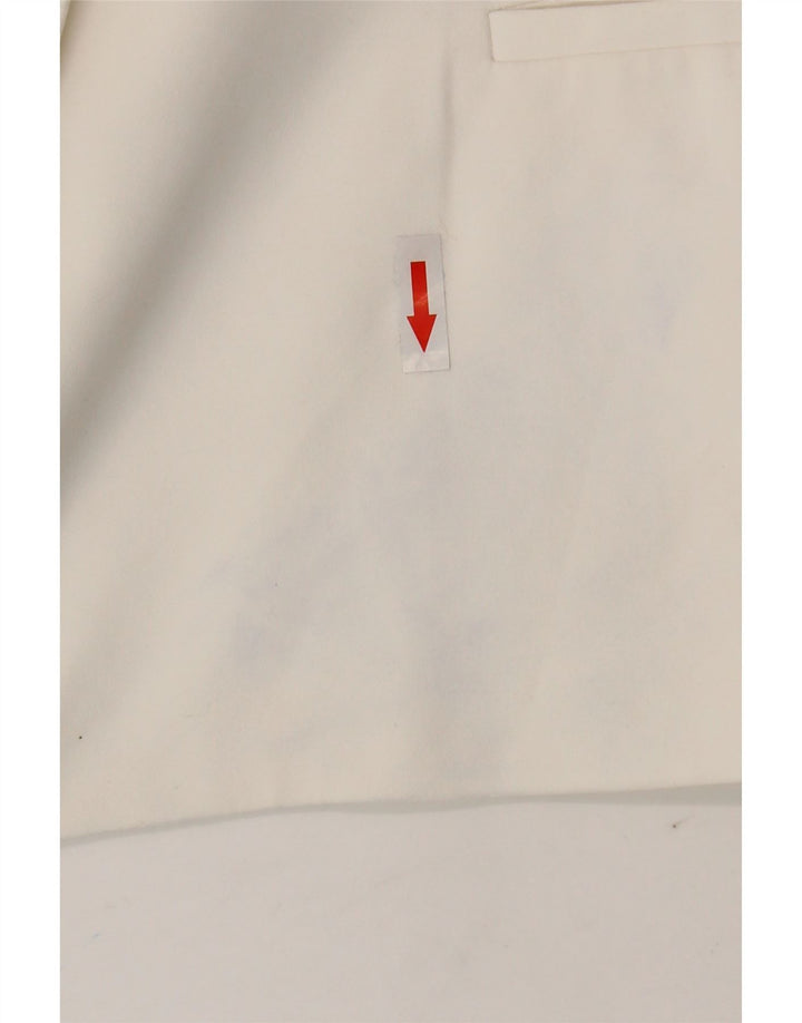 Giacca Blazer a 1 Bottone da Donna ZARA UK 18 XL Poliestere Bianco