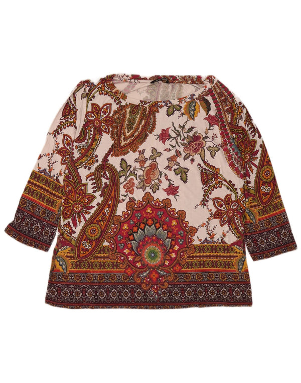 Desigual Camicetta da donna con maniche a 3/4 Top UK 18 XL Paisley multicolore