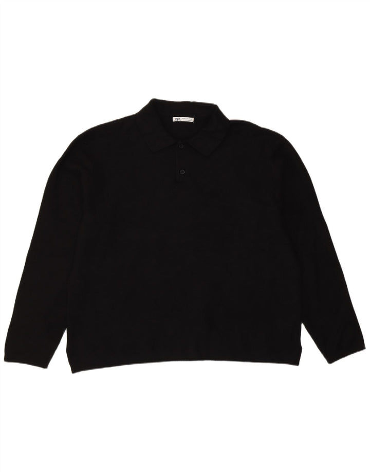 Maglione Zara da uomo con collo alto XL in viscosa nera