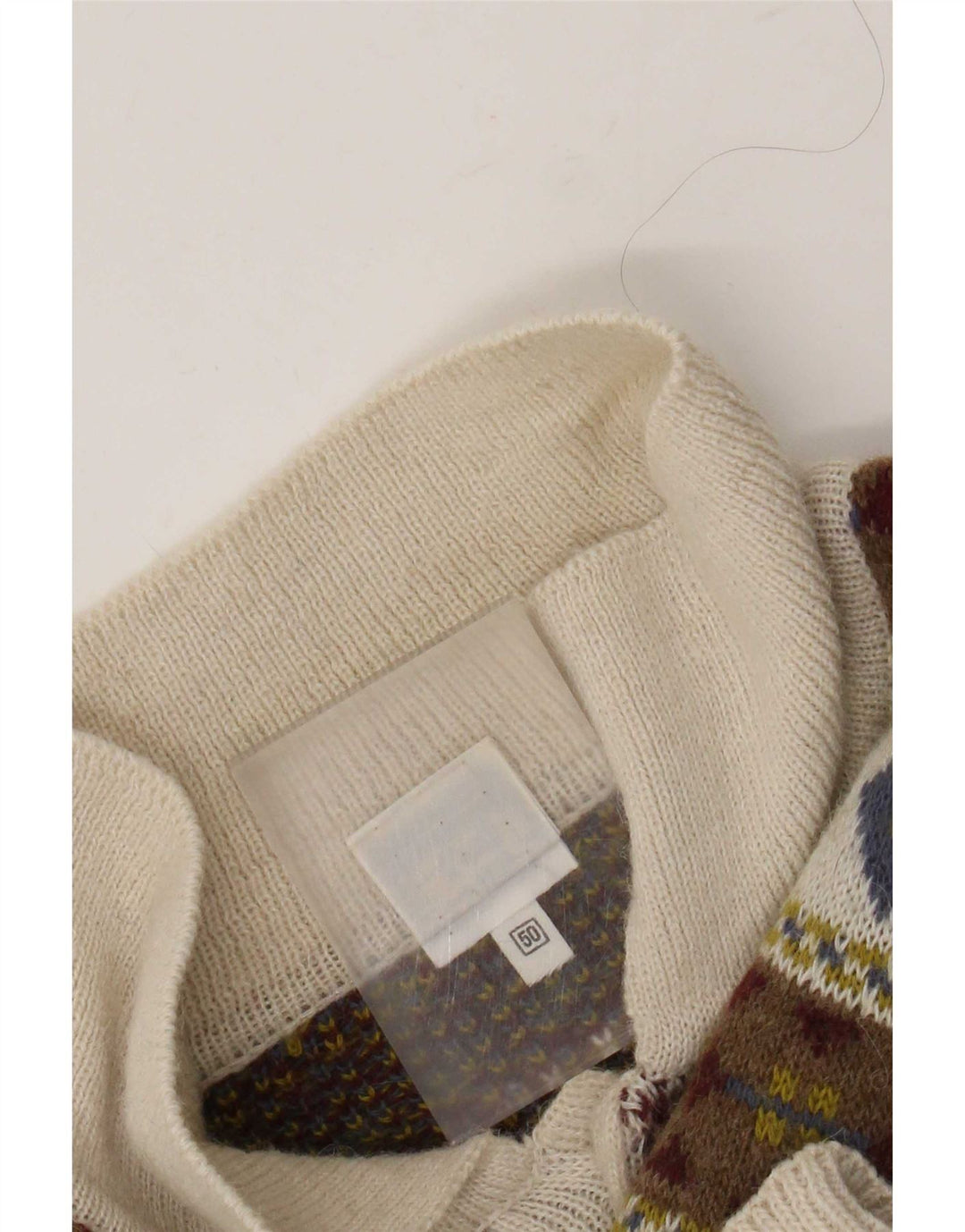 Maglione vintage da uomo con collo alto IT 50 medio multicolore retrò