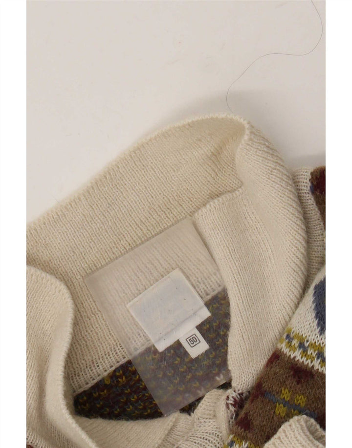 Maglione vintage da uomo con collo alto IT 50 medio multicolore retrò