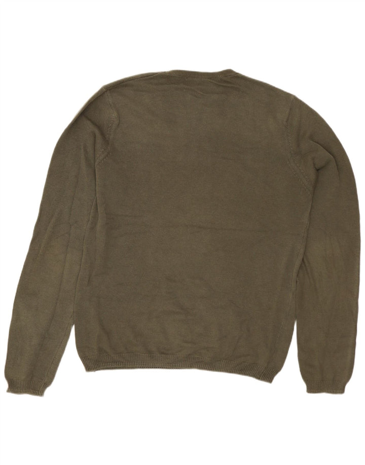 Maglione girocollo con grafica ZARA da uomo in cotone kaki medio
