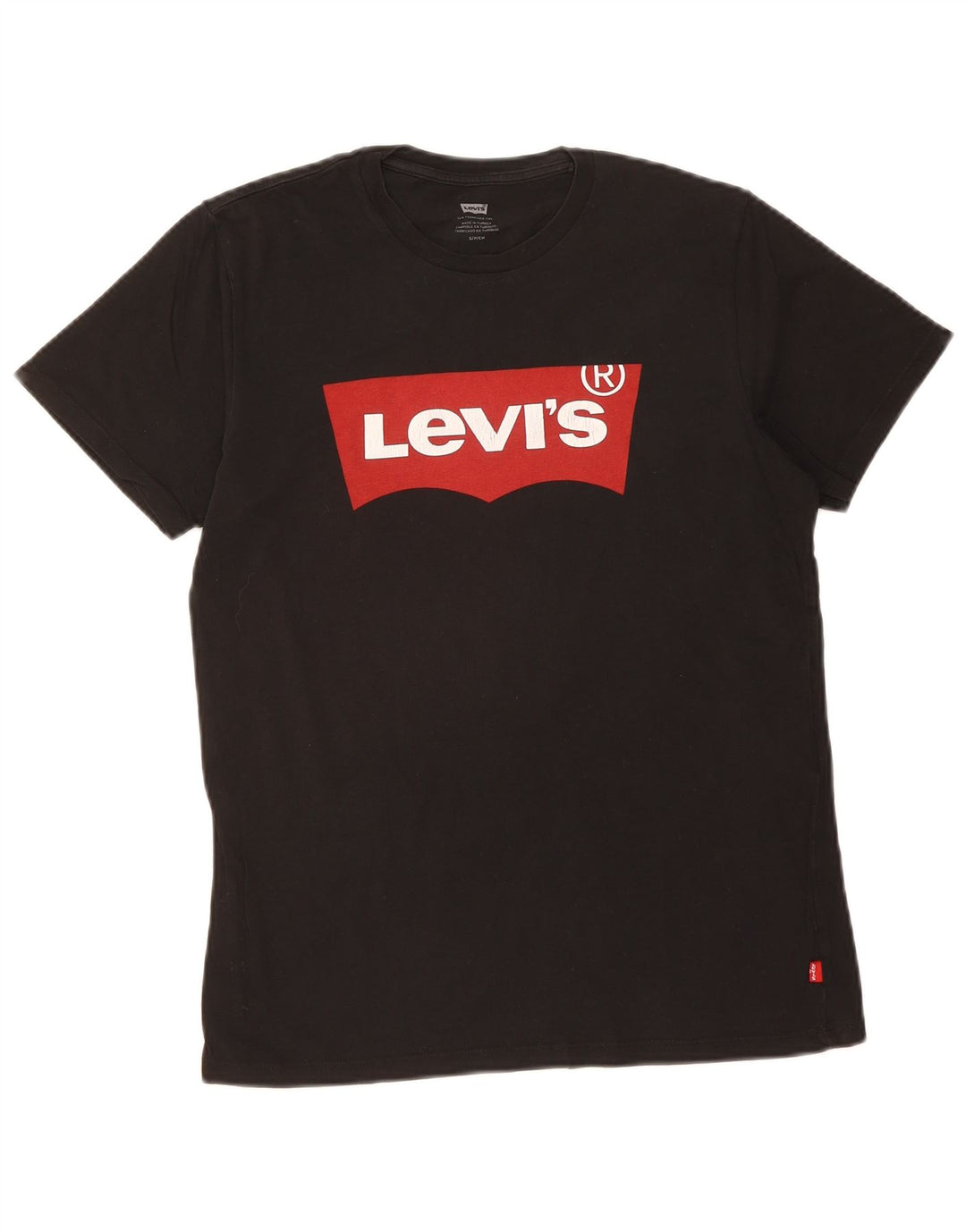 LEVI'S Mens Graphic T-Shirt Top Small Black Cotton