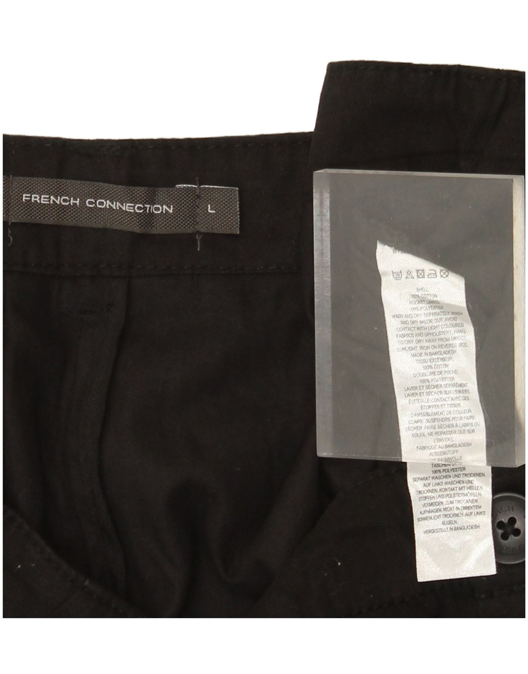 Pantaloncini cargo da uomo French Connection grandi W36 cotone nero