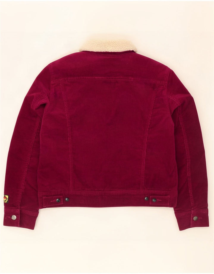 Giacca Sherpa in velluto a coste da donna Lee UK 14 cotone marrone medio medio