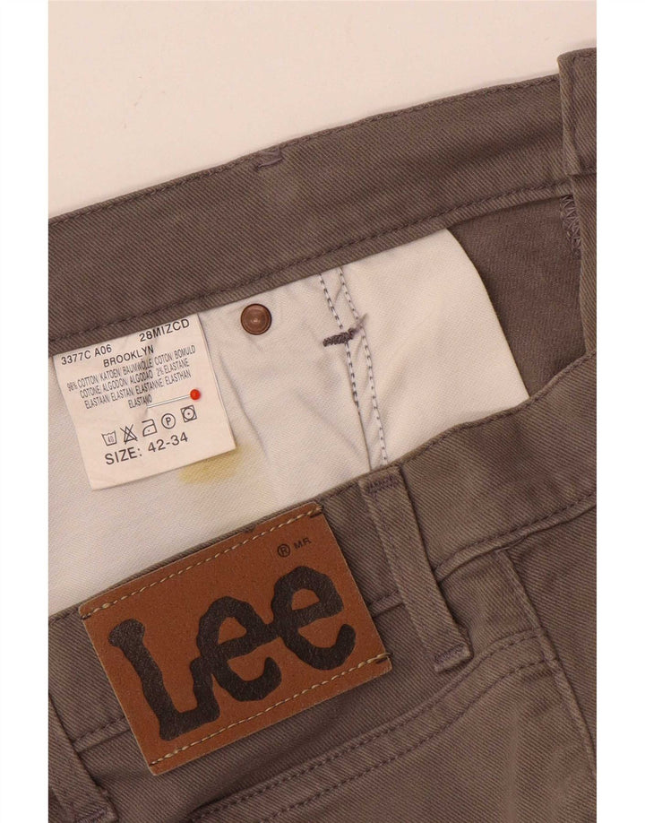 Jeans dritti Lee Brooklyn da donna W42 L30 cotone grigio