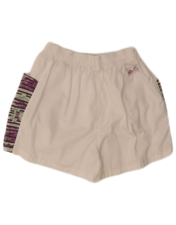 Pantaloncini sportivi grafici da donna Ellesse UK 4 XS poliestere a righe bianche